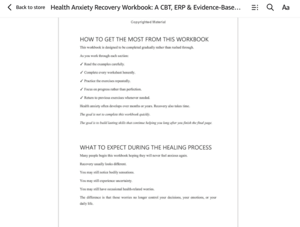 ha4 Health Anxiety Recovery Workbook