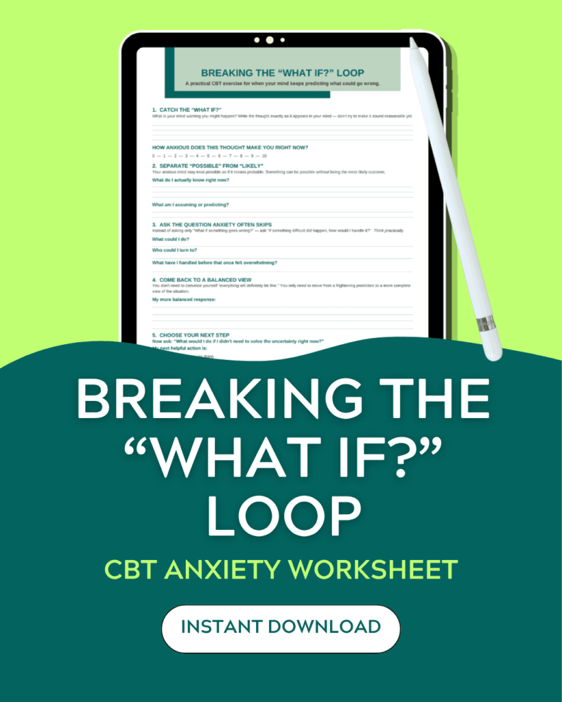 What If. CBT Anxiety Worksheet