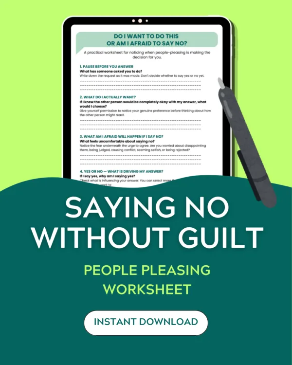 People Pleasing Worksheet: Learn to Say No