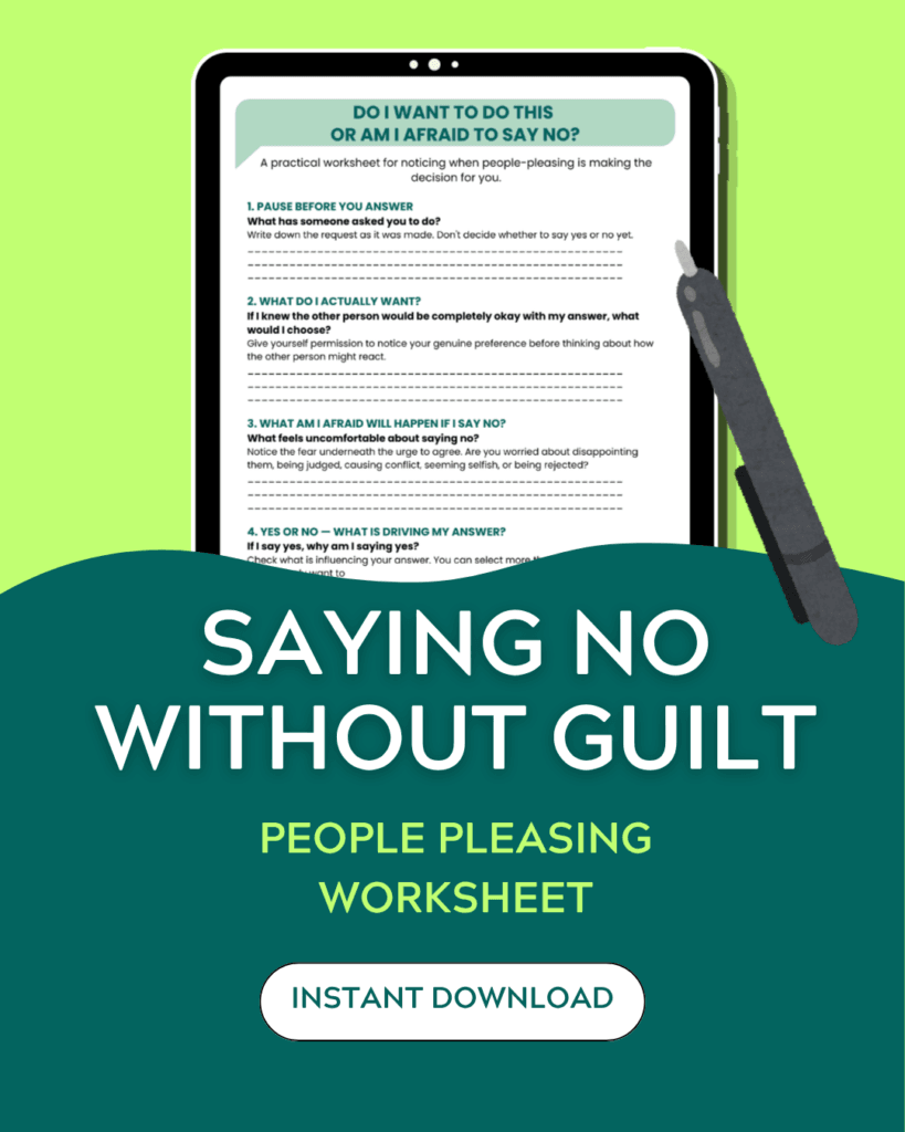 People Pleasing Worksheet: Learn to Say No