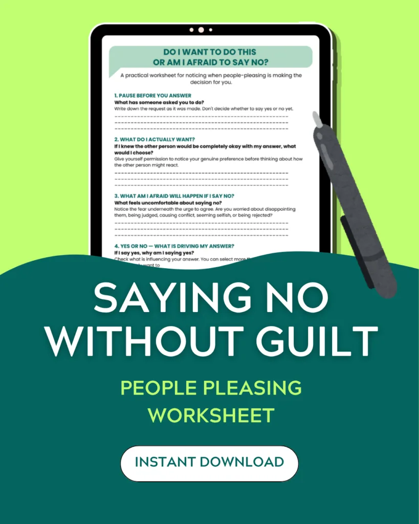 People Pleasing Worksheet: Learn to Say No