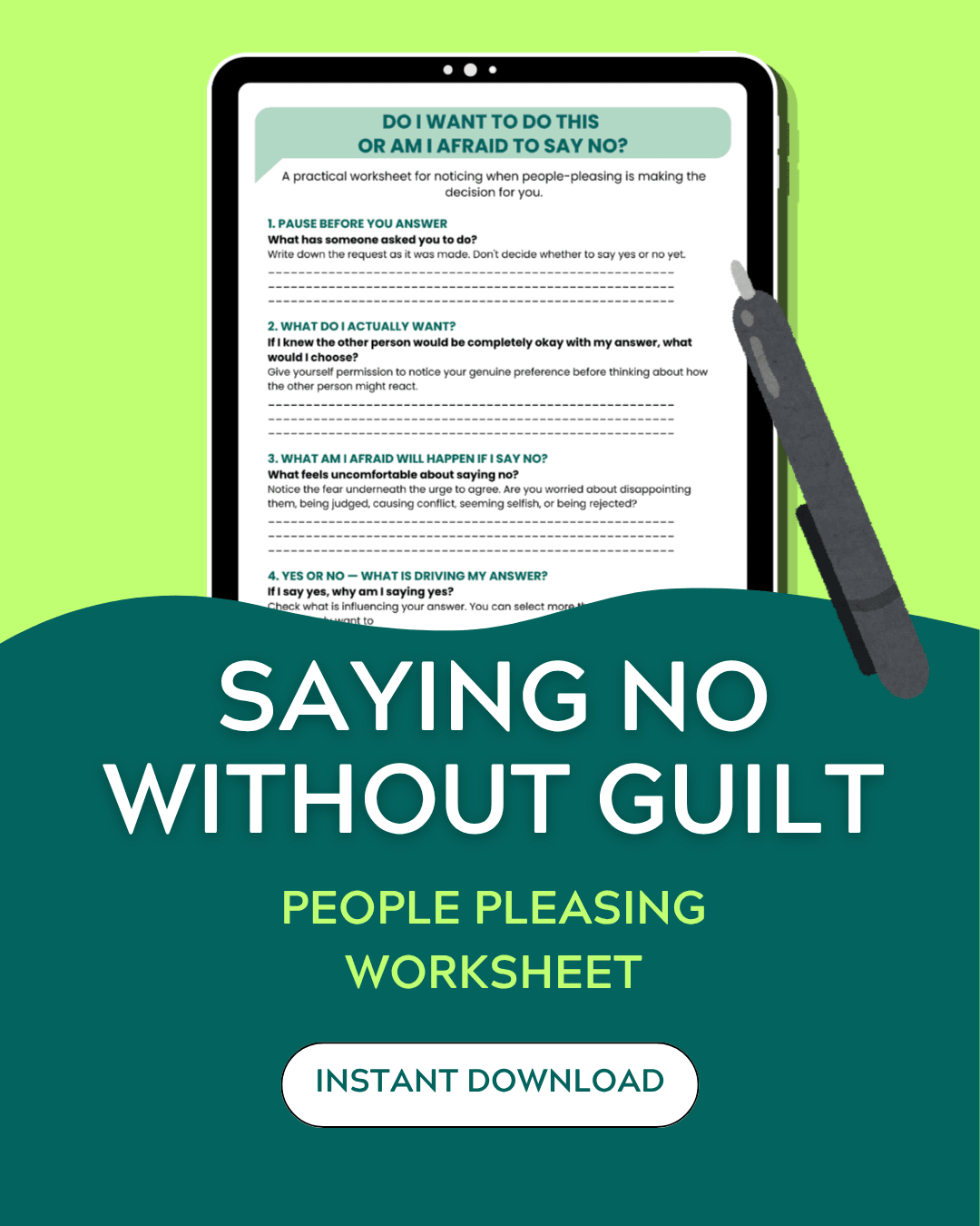 People Pleasing Worksheet: Learn to Say No People Pleasing Worksheet: Learn to Say No