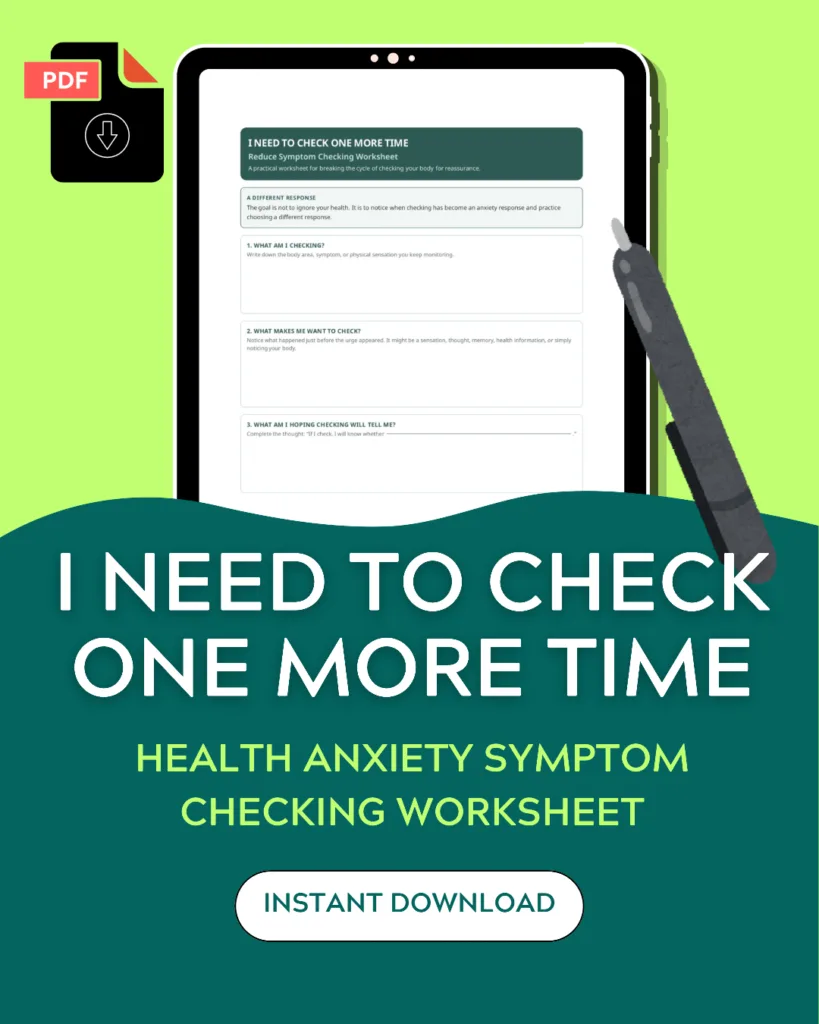 Health Anxiety Symptom Checking Worksheet | CBT Tool